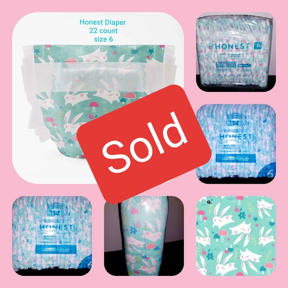 Honest Diapers  22 count sleeve  size 6
